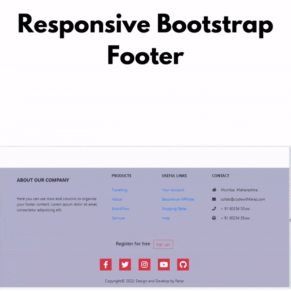 Bootstrap Footer Template for Every site Style